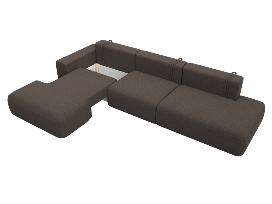 Диваны угловые в гостиную, Диван угловой Лига-036 НПБ Модерн Лонг левый угол, рогожка Амур