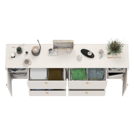 Два комода на ножках с дверкой и тремя ящиками Афина