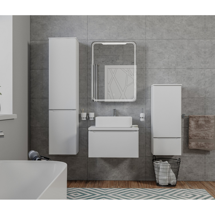 Шкафы с зеркалом, Зеркало шкаф ВИКТОРИЯ 600*800 (ШВ) левый, сенсорный выкл, светодиодная подсветка