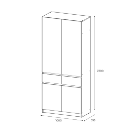 Шкаф распашной Стоуби ШК-1000 дуб крафт /глянец белый