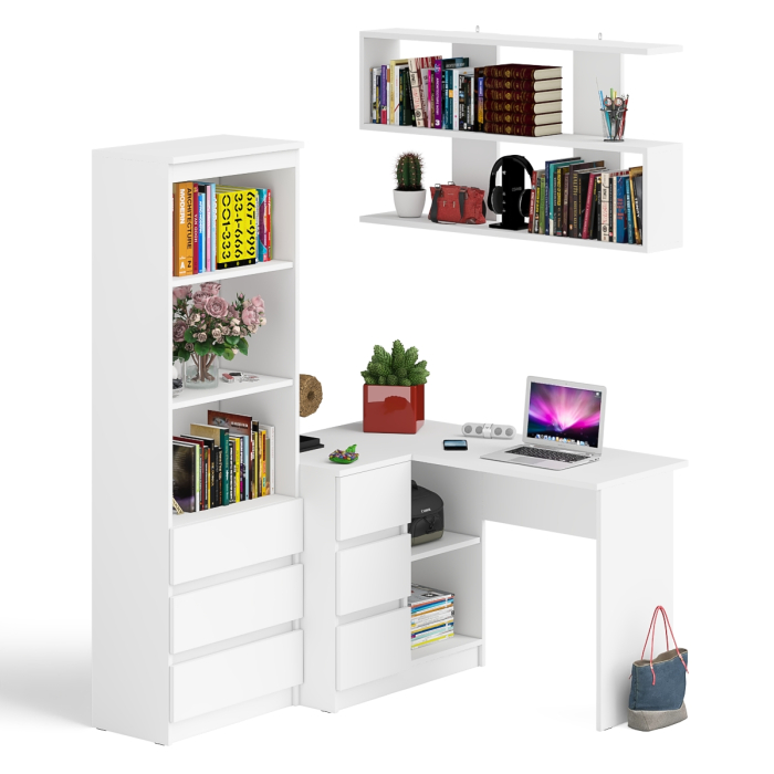 Домашние кабинеты, Уголок школьника Мори с угловым столом и полкой и стеллажом