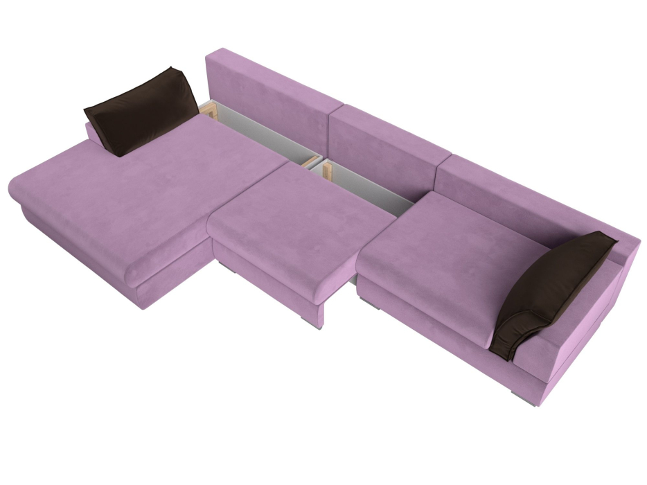 Диваны угловые в гостиную, Угловой диван Пекин Long угол левый, НПБ, микровельвет