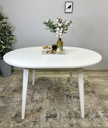 Стол Kenner 1000 M раздвижной, стекло белое сатин