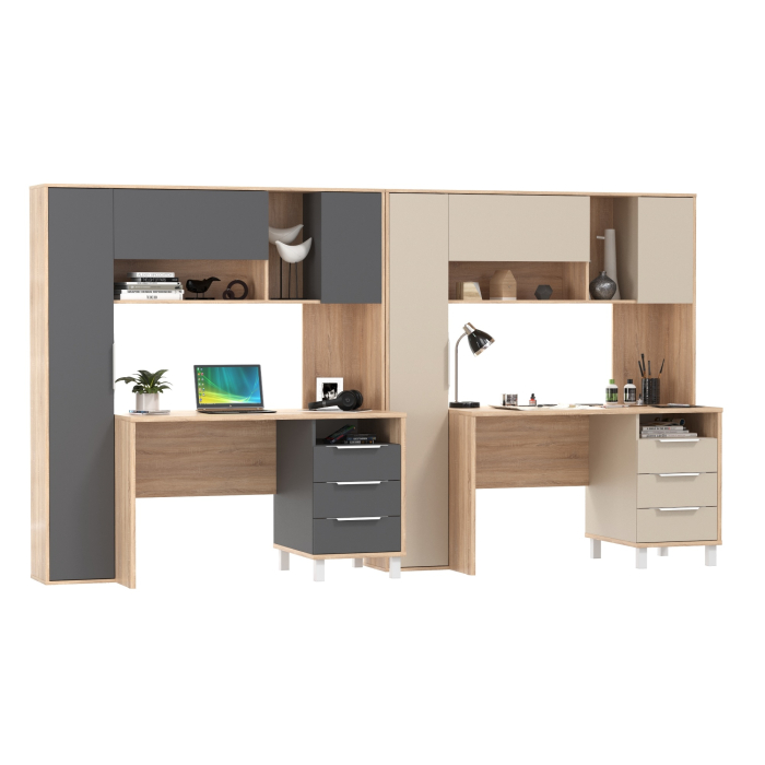 Детские столы, Компьютерные столы для домашнего офиса с тумбочками Комфорт 12.95N