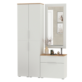 Два шкаф-пенала и обувница с ящиком с зеркалом Октава