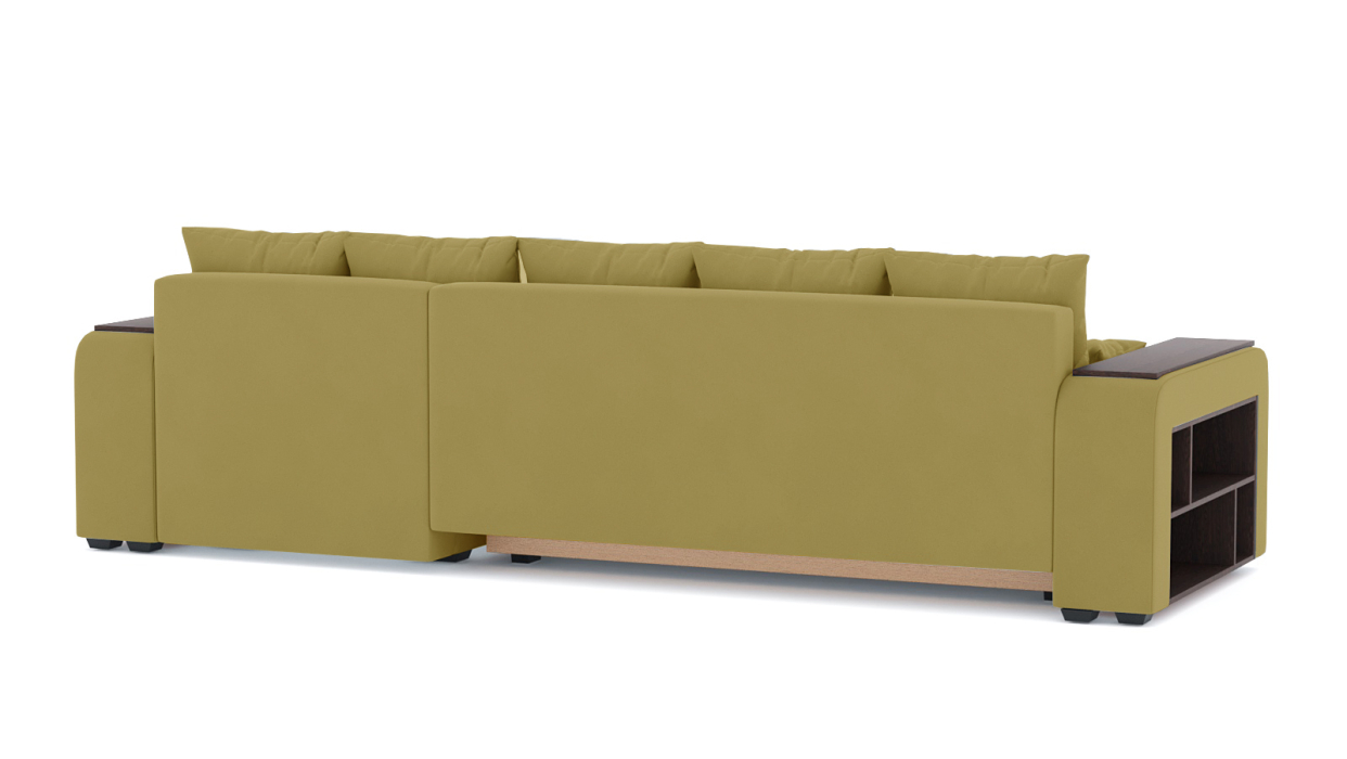 Диваны угловые в гостиную, Диван-кровать угловой Дубай еврокнижка, велюр