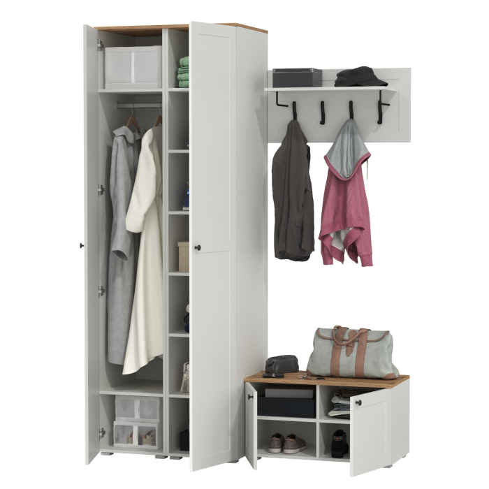 Прихожие, Два пенала в прихожую и тумба с вешалкой Остин