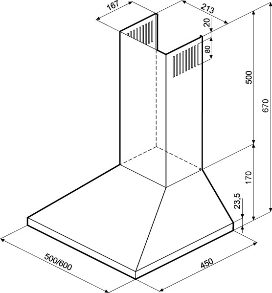 Вытяжки, Вытяжка кухонная Janna 600 inox PB МВ
