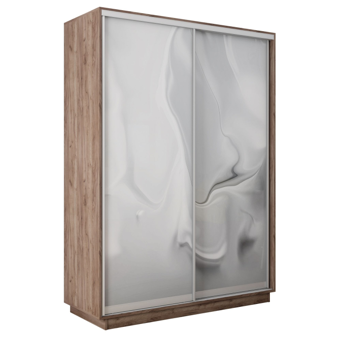 Шкафы-купе 2-х дверные, Шкаф-купе Экспресс 2-х дверный Фотопечать Шелк Стекла 160х45х240