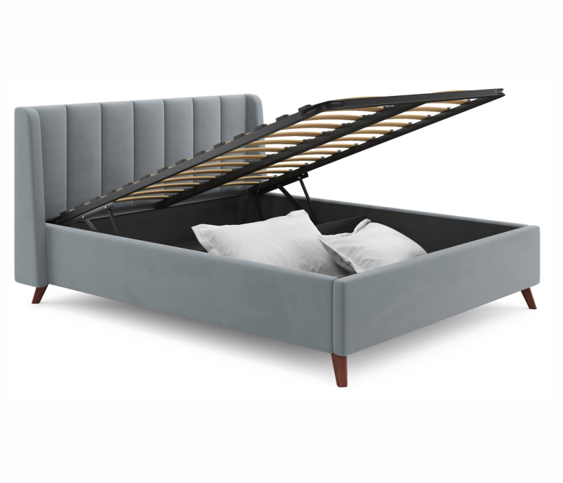 Мягкая кровать, Мягкая кровать Betsi 1600 с подъемным механизмом и матрасом PROMO B COCOS