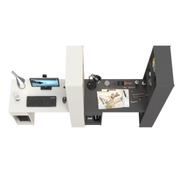 Два письменных стола Лайт 10.01 со шкафом с полками