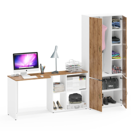 Платяной шкаф Лидер-8 и стол-трансформер