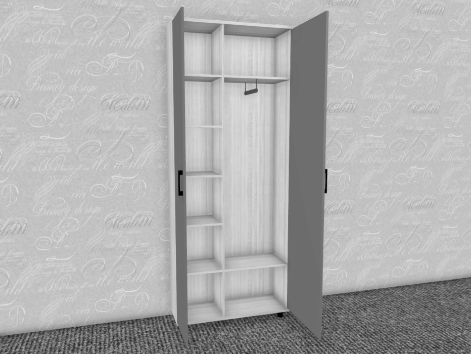 Шкафы двухстворчатые, Модульная система Грейс Шкаф ШК-5033  Серый Кашемир
