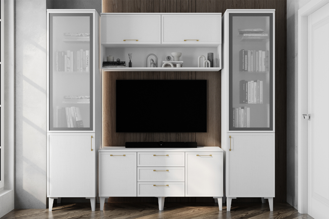 Стенки для гостиной, Гостиная модульная Толедо. Белый. Комплект 1