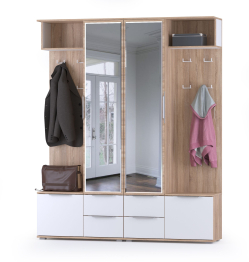 Прихожая Куба НМ № 17 с зеркалами и вешалкой для одежды