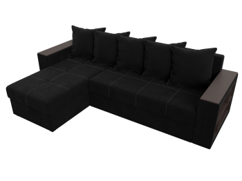 Диван угловой Дубай Лайт, микровельвет, левый угол