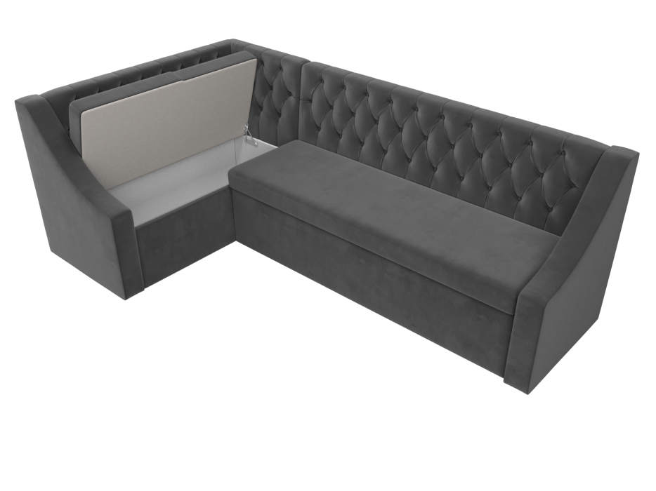 Диваны угловые кухонные, Кухонный угловой диван Мерлин левый угол велюр
