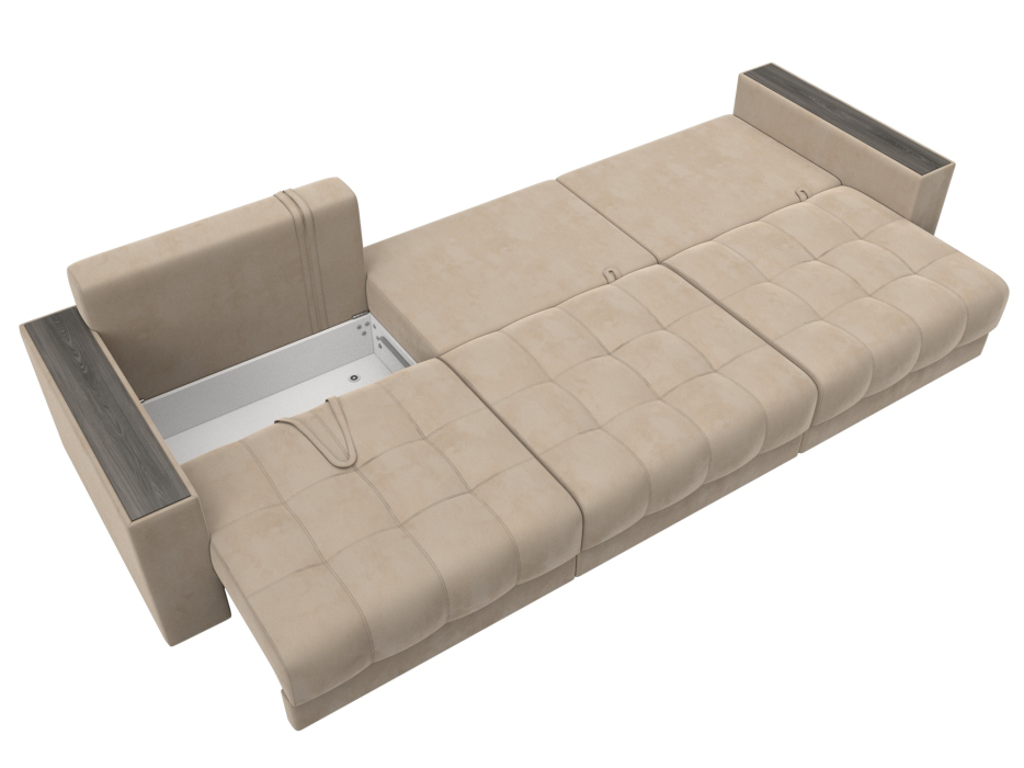 Дизайнерские диваны для гостиной, Диван прямой с декором Лига-049 НПБ Лонг, велюр SEVEN