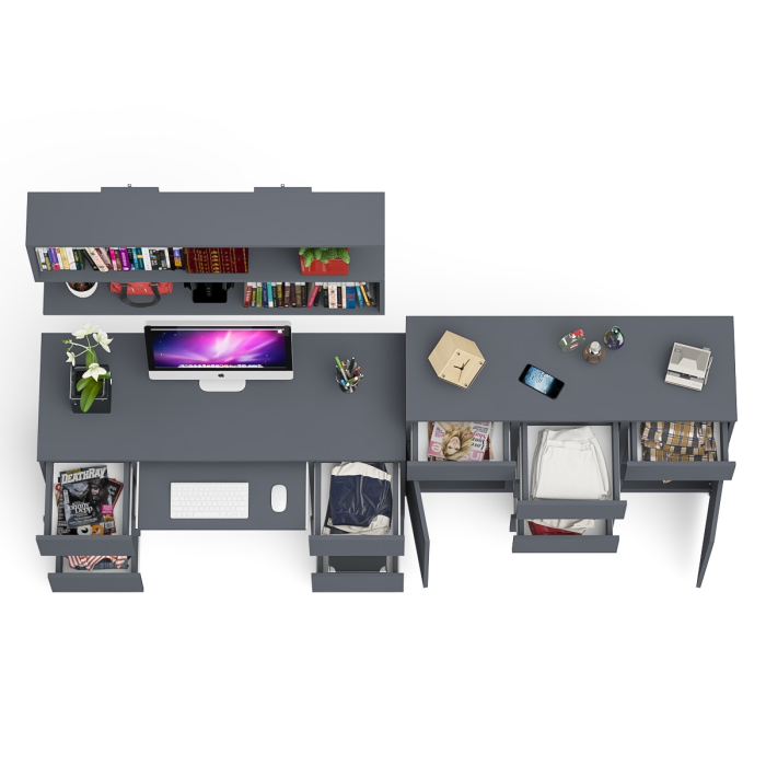 Домашние кабинеты, Комод-тумба Мори МК1200.4 с открытой верхней полкой и стол компьютерный МС-2