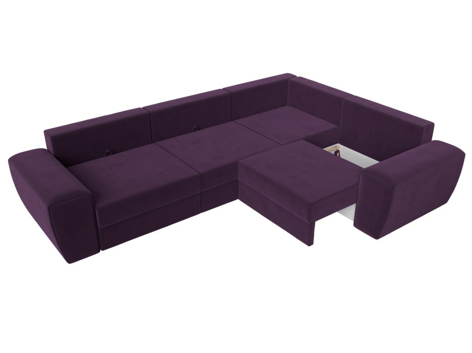 Диваны угловые в гостиную, Диван угловой Лига-008 Long правый, велюр