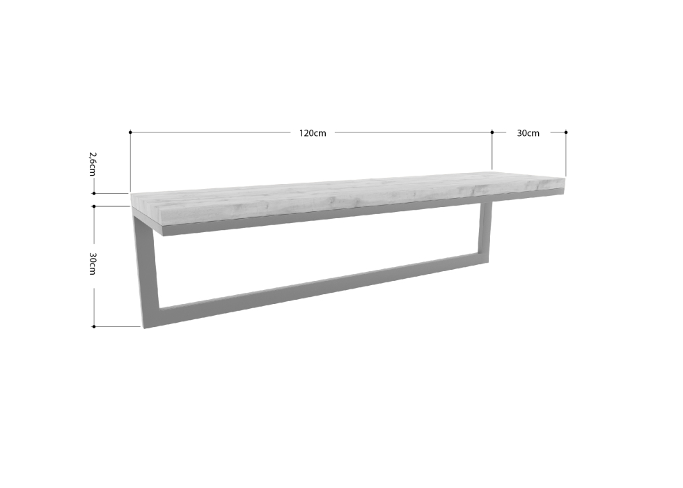 Настенные полки, Полка Айсберг Лофт 02/120 черный