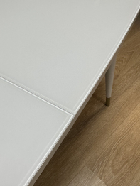 Стол Kenner K1200 раздвижной, стекло белое глянец