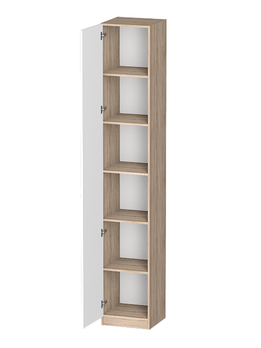 Шкафы одностворчатые, Распашной шкаф Лайф с полками 40*40*240 Дуб сонома