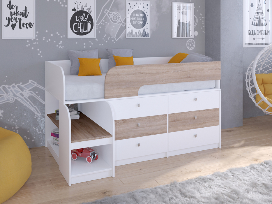 Кровати-чердаки, Кровать-чердак Астра 9 V3 Белый
