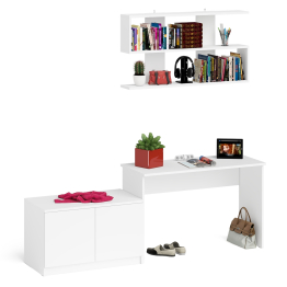 Письменный стол Мори МСП1200 с полкой и тумбой две дверки