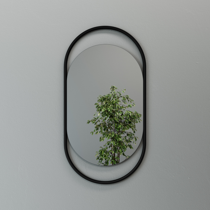 Зеркала в спальню, Дизайнерское настенное зеркало GENGLASS Evelix S в металлической раме