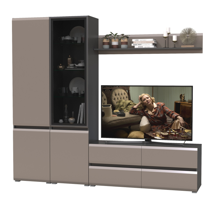 Стенки для гостиной, Стенка для гостиной со стеклом Сидней № 50