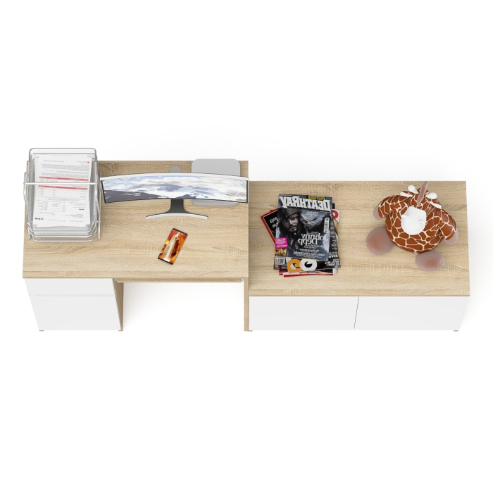 Прямые компьютерные столы, Компьютерный стол ящик и дверка Мори МС-1 левый с широкой тумбой 900