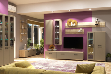 Стенки для гостиной, Модульная гостиная Грейс композиция 8  Гикори Джексон Светлый