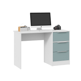 Стол письменный Марли Тип 1, белый, серо-голубой