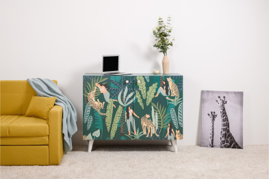 Комод-тумба Либера 16.230.01, фасады с рисунком Тропический лес  