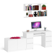 Домашние кабинеты, Стол компьютерный Мори МС-2 с верхней полкой и тумбой МА900.1