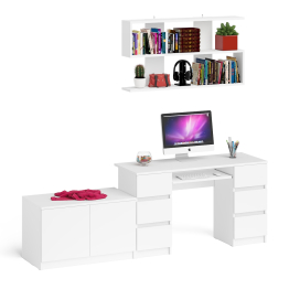 Стол компьютерный Мори МС-2 с верхней полкой и тумбой МА900.1