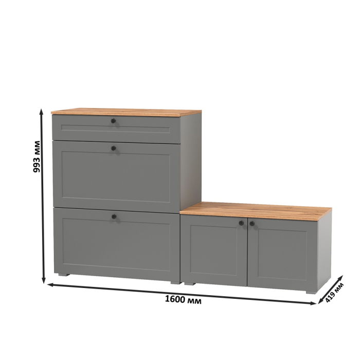 Прихожие, Тумба для обуви с тумбой две дверки Остин