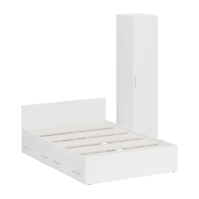 Спальные гарнитуры, Двуспальная Кровать с ящиками 1400 с пеналом Стандарт