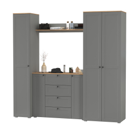 Шкаф и шкаф-пенал с комодом и полкой Остин для прихожей