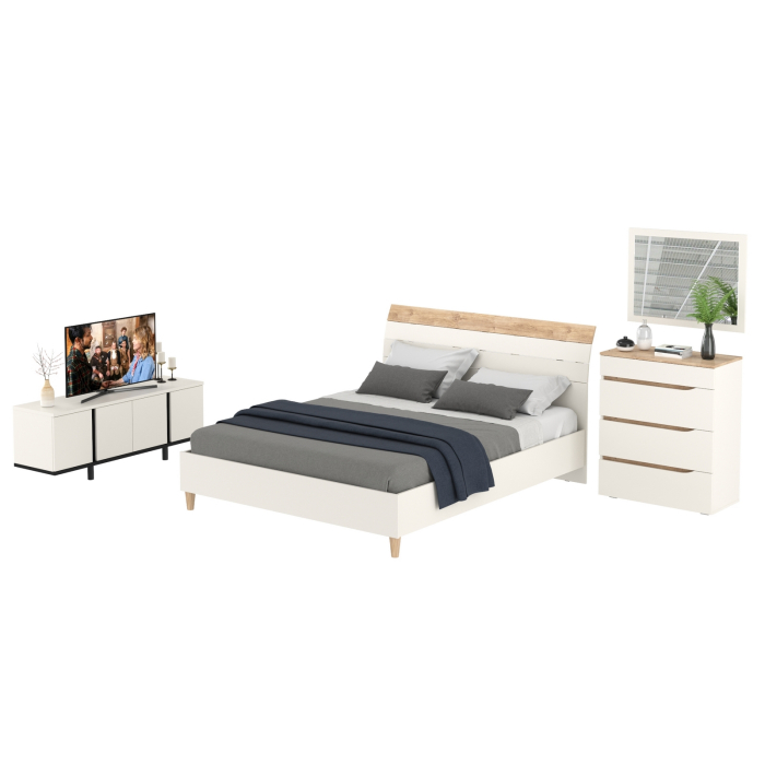 Спальные гарнитуры, Мебель для спальни Муссон 1600 с тумбой для аппаратуры 13.276