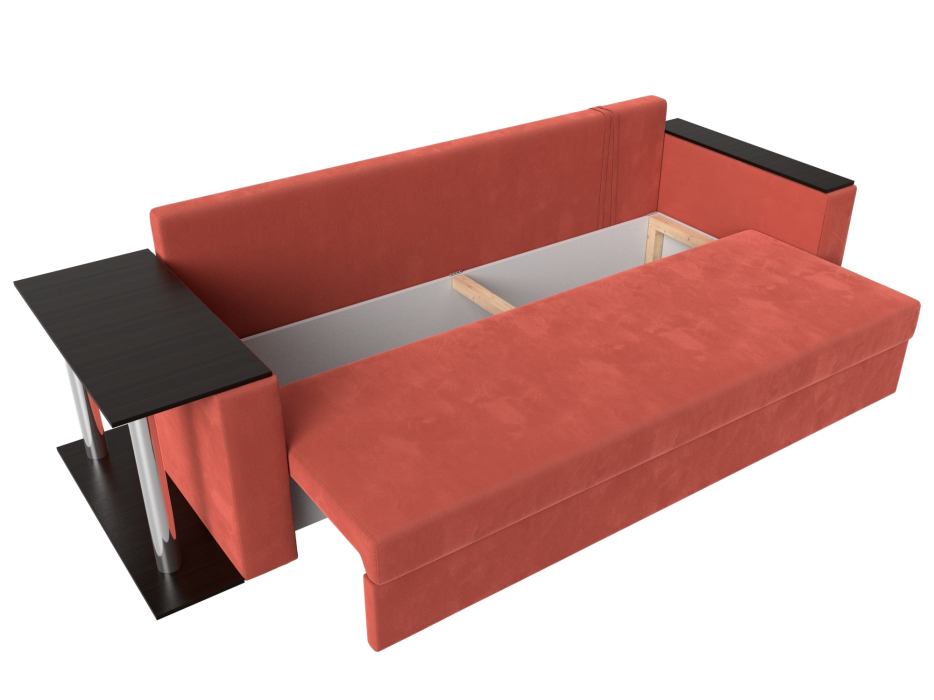 Диваны еврокнижки, Диван прямой Атланта со столом слева, микровельвет