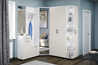 Модульная прихожая Грейс композиция 2  Снежный Ясень
