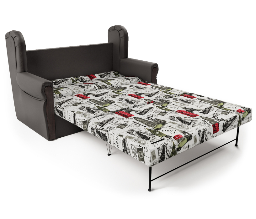 Диваны с ящиком для белья, Диван-кровать Классика 2М, экокожа/велюр