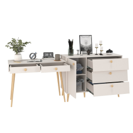 Туалетный стол с ящиками Афина и комод с дверкой и тремя ящиками