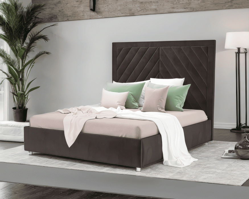 Мягкая кровать, Кровать Мишель 160 см (Бархат)