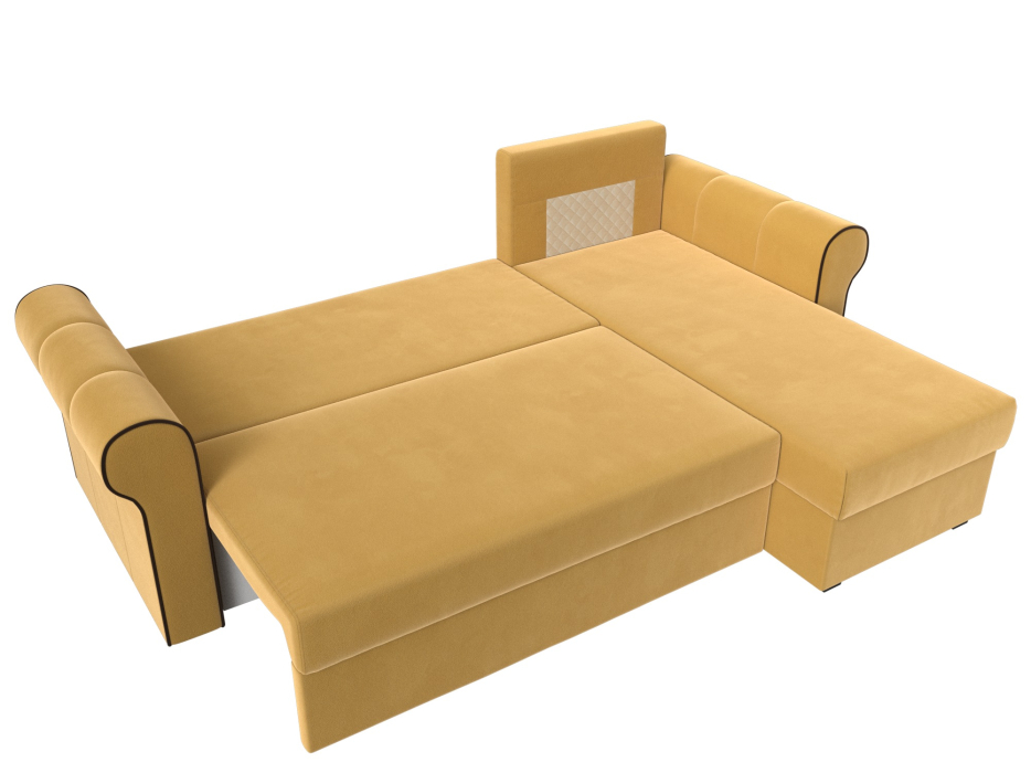 Диваны угловые в гостиную, Угловой диван-кровать Рейн, еврокнижка, микровельвет, правый