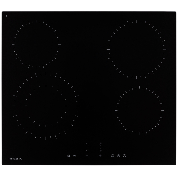 Встраиваемые варочные панели, Электрическая варочная поверхность (независимая) KRONA ZAUBER 60 BL 1DZTK