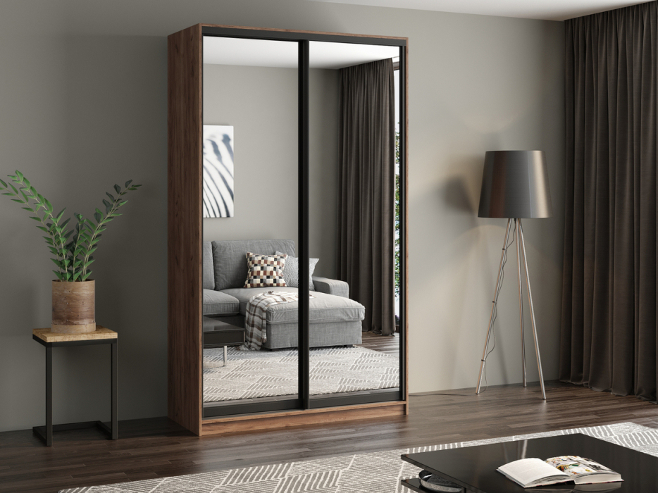 Шкафы-купе, Шкаф купе 2-х дверный АЙСБЕРГ ЛОФТ 130 /зеркало