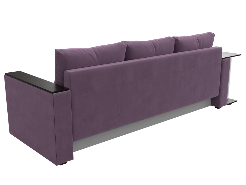 Диваны еврокнижки, Диван прямой Атланта со столом слева, микровельвет